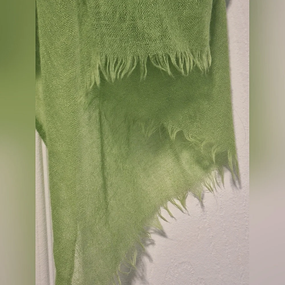 Green Silk/Linen/Cotton Scarf